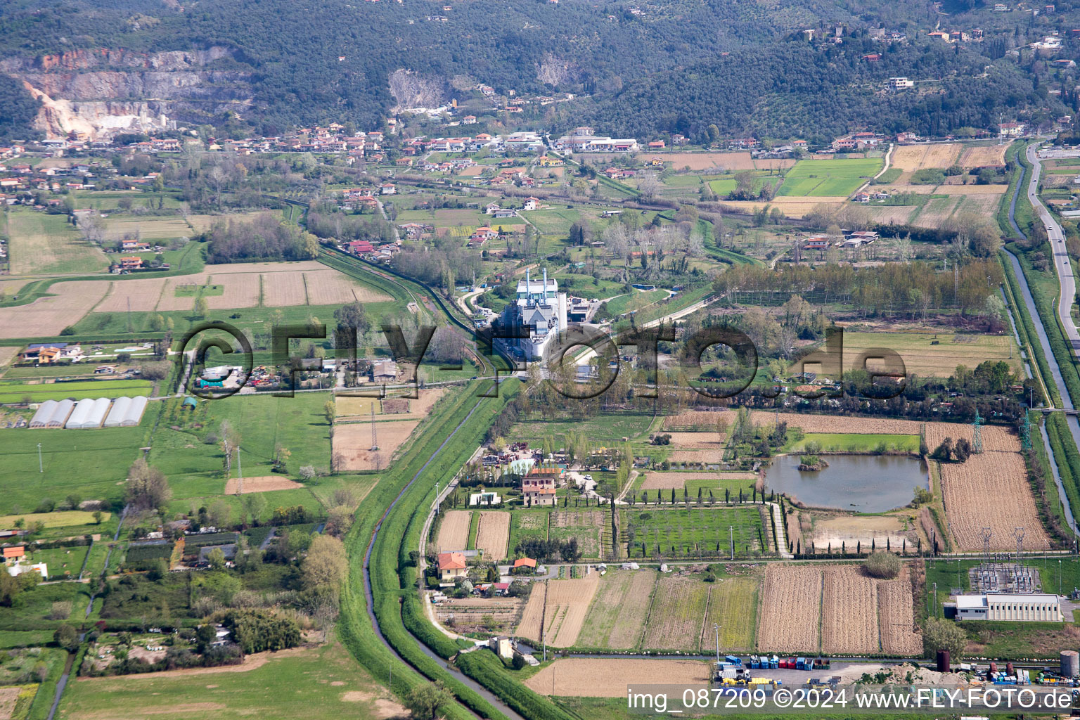 Aerial view of Pietrasanta in the state Lucca, Italy