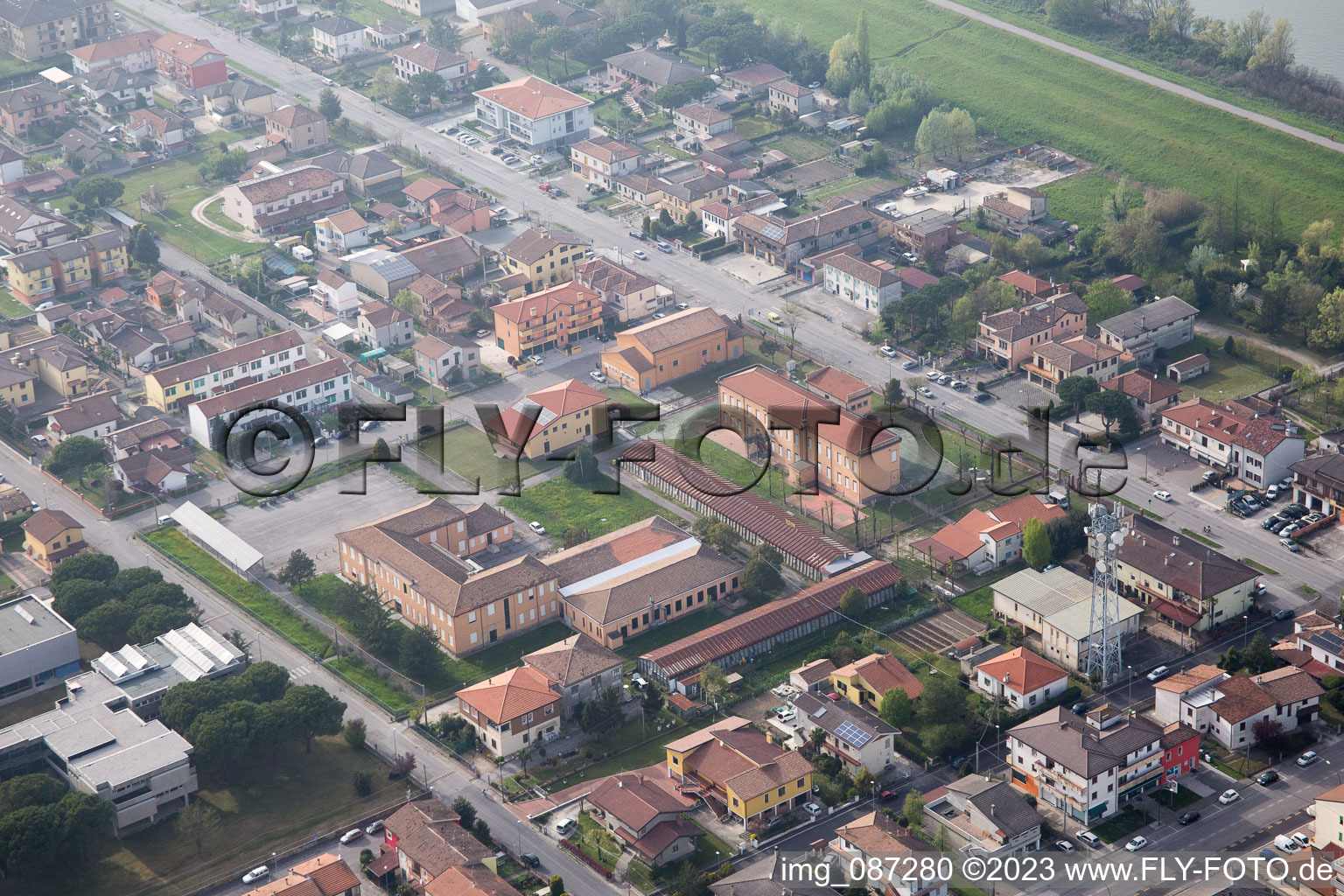 Ca' Tiepolo in the state Veneto, Italy from above