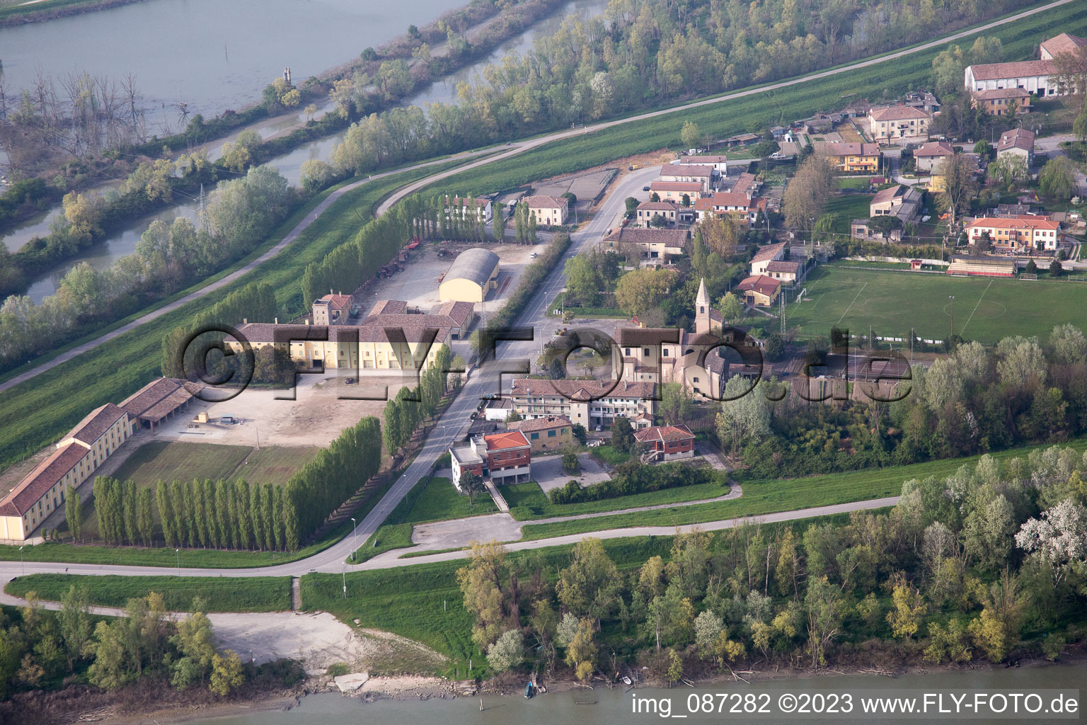 Ca' Tiepolo in the state Veneto, Italy seen from above