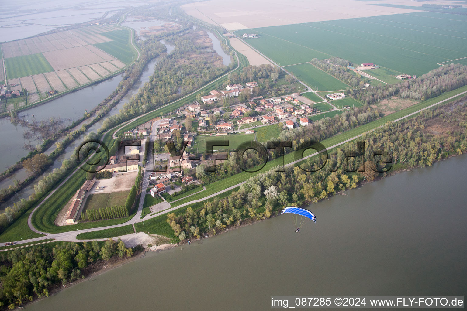 Ca' Tiepolo in the state Veneto, Italy viewn from the air