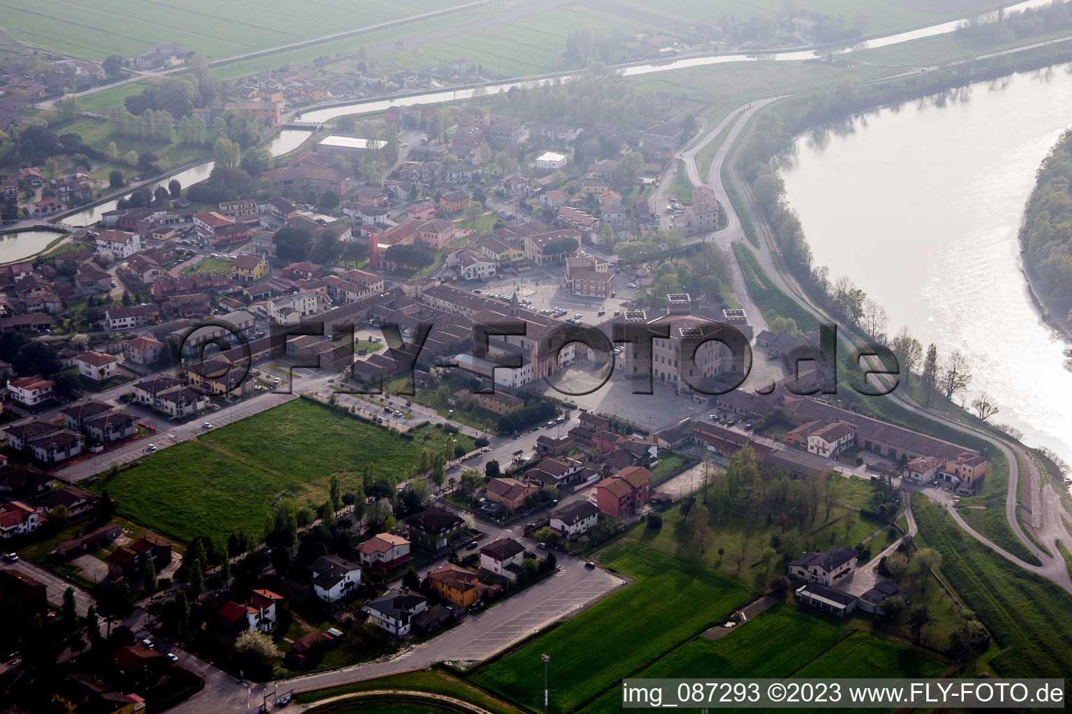 Aerial view of Mesola in the state Emilia Romagna, Italy