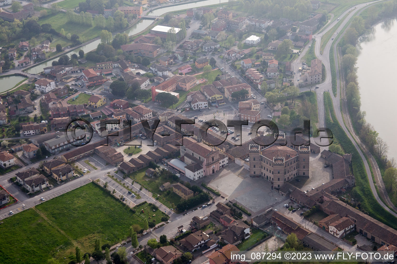 Aerial photograpy of Mesola in the state Emilia Romagna, Italy