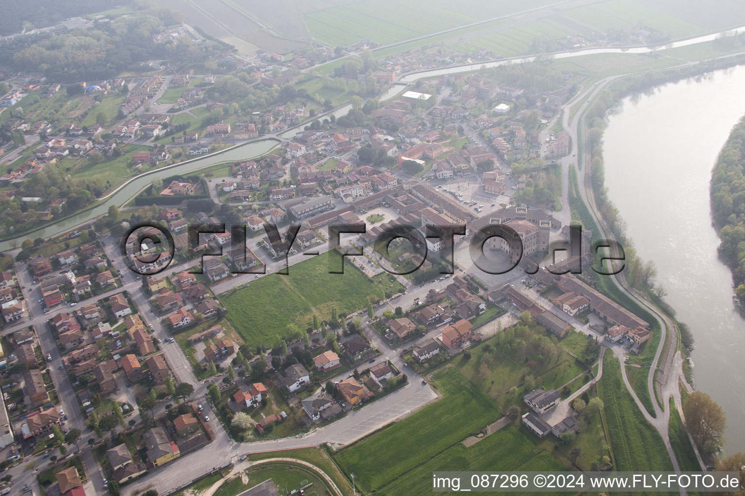 Mesola in the state Emilia Romagna, Italy from above