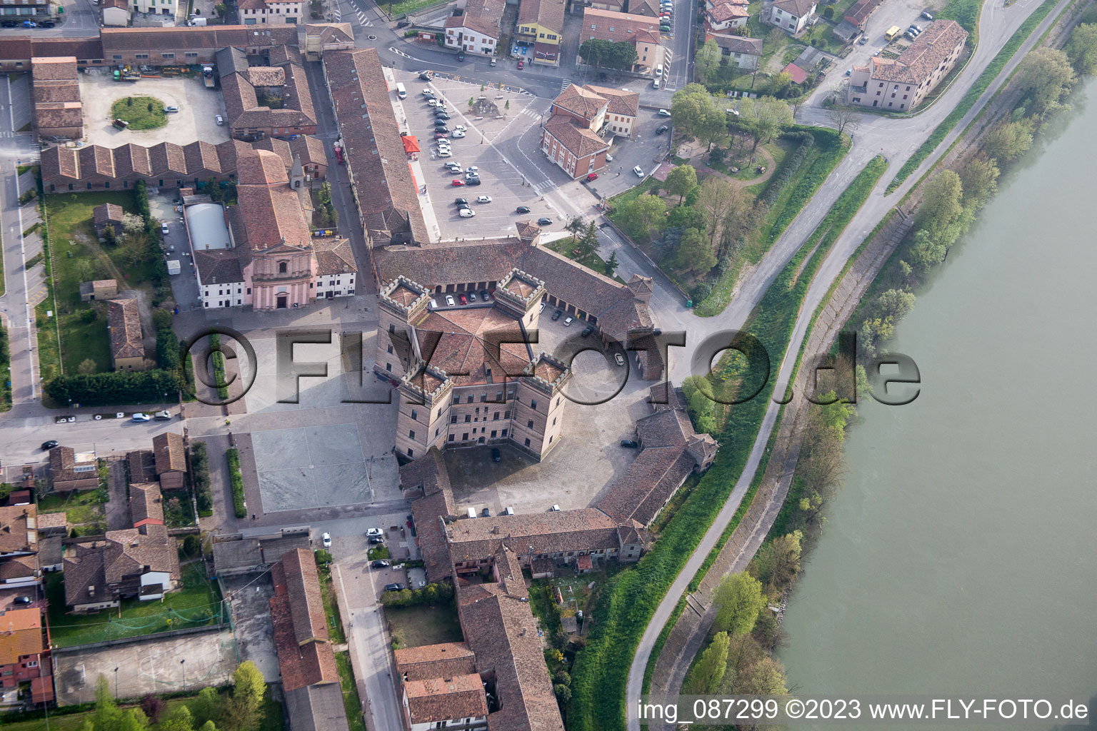 Mesola in the state Emilia Romagna, Italy seen from above