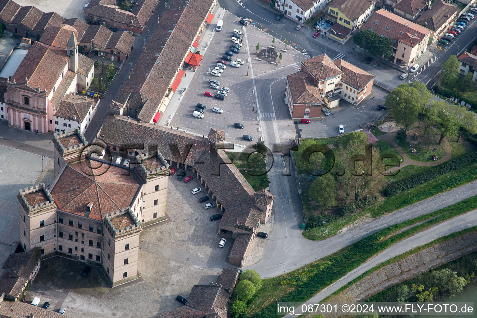 Mesola in the state Emilia Romagna, Italy from the plane