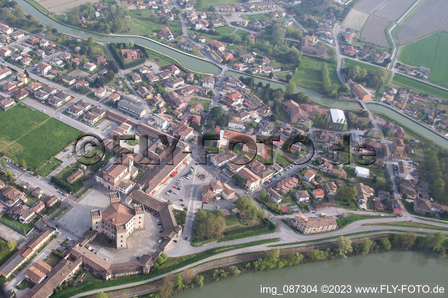 Mesola in the state Emilia Romagna, Italy viewn from the air
