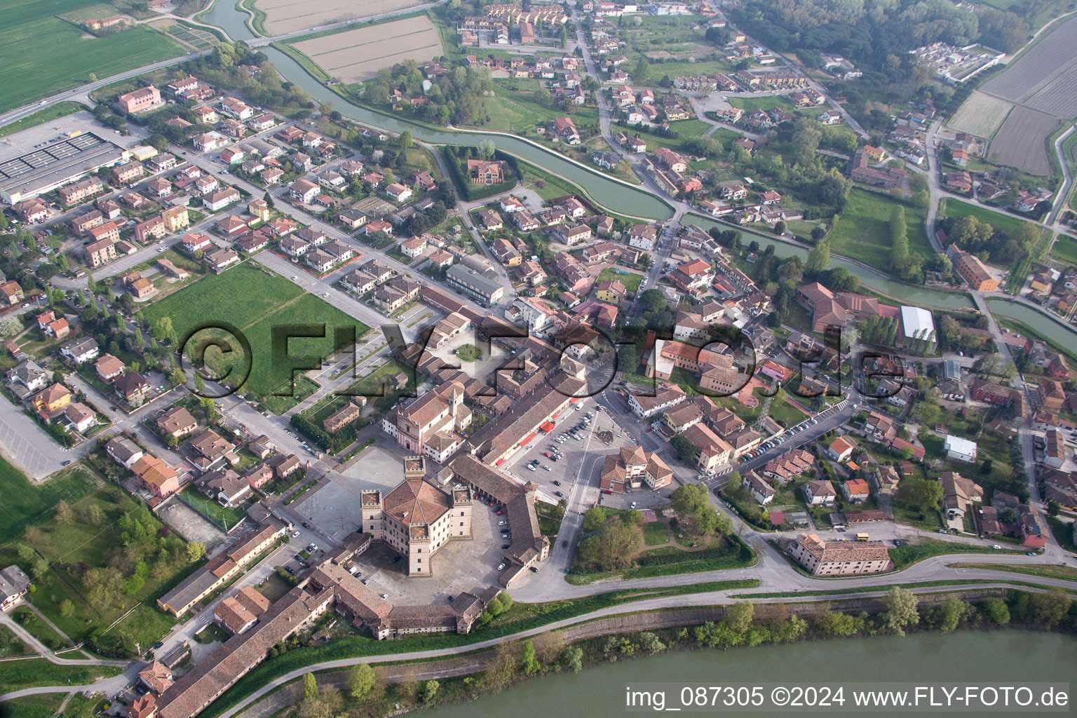 Drone recording of Mesola in the state Emilia Romagna, Italy