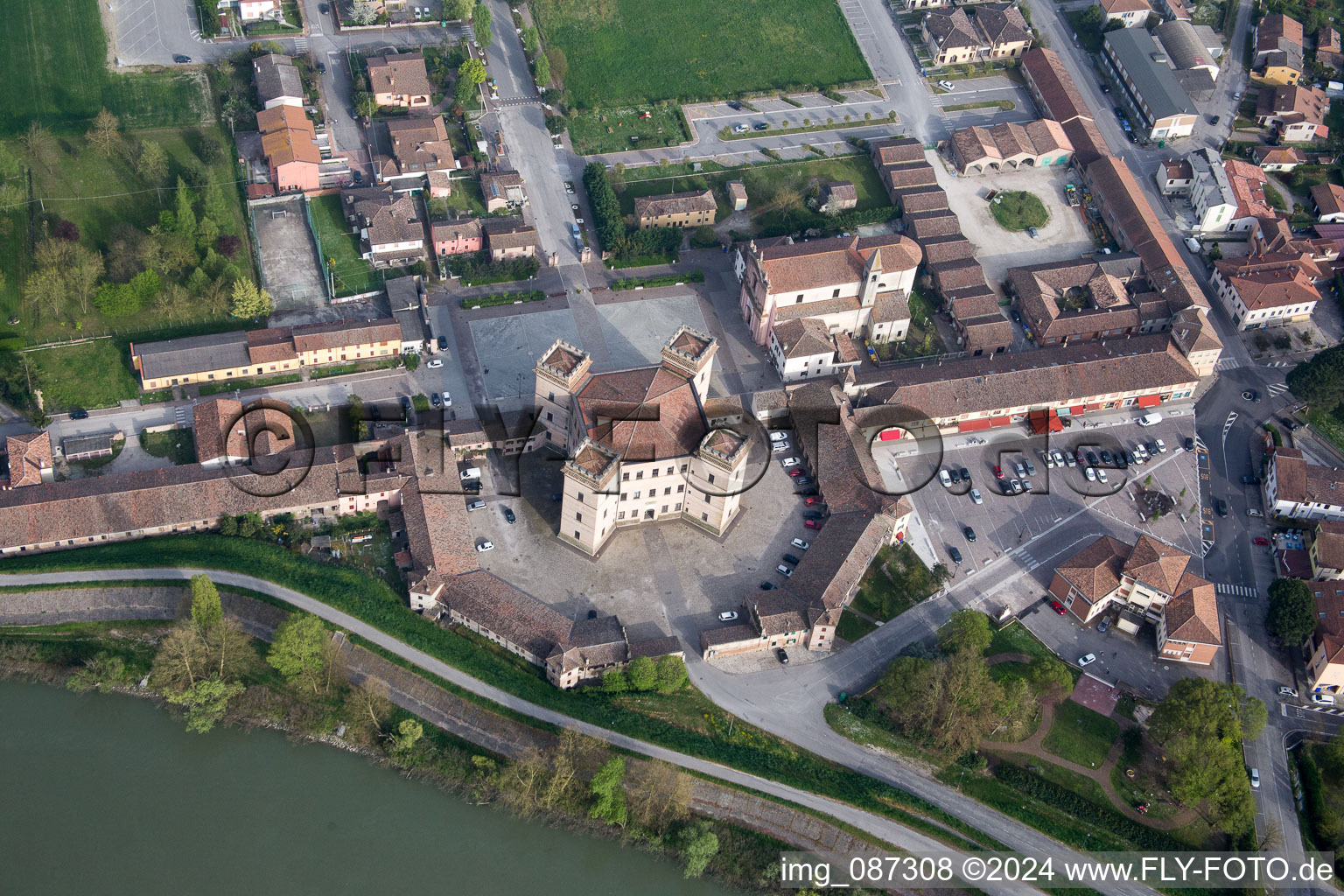 Mesola in the state Ferrara, Italy from the drone perspective