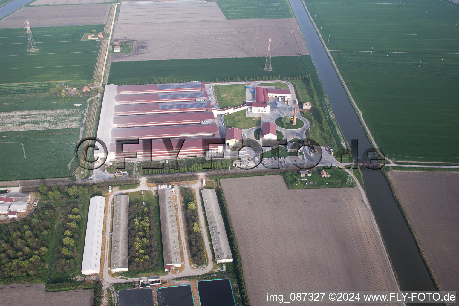 Codigoro in the state Ferrara, Italy seen from above