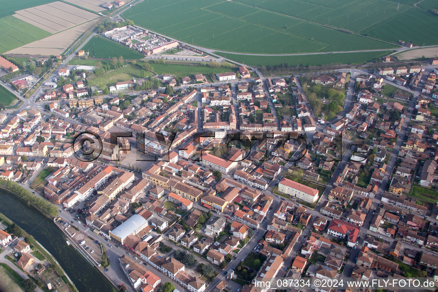 Aerial photograpy of Massa Fiscaglia in the state Emilia Romagna, Italy