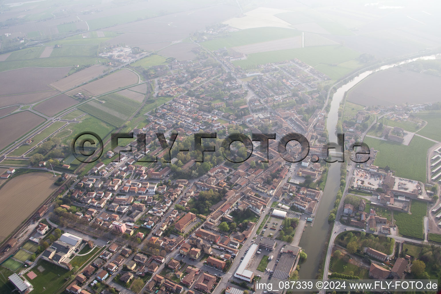 Aerial photograpy of Migliarino in the state Emilia Romagna, Italy