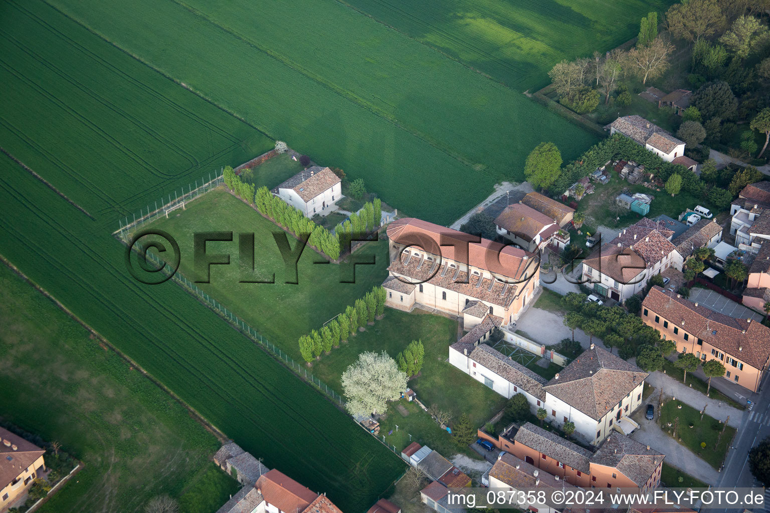 Oblique view of Sant'Alberto in the state Emilia Romagna, Italy