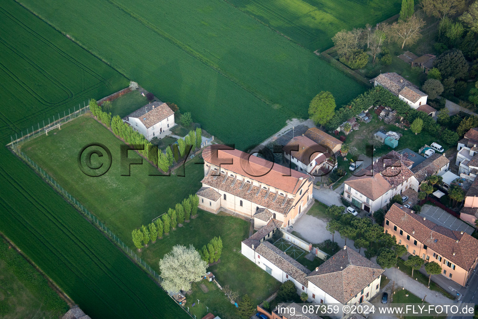 Sant'Alberto in the state Emilia Romagna, Italy from above