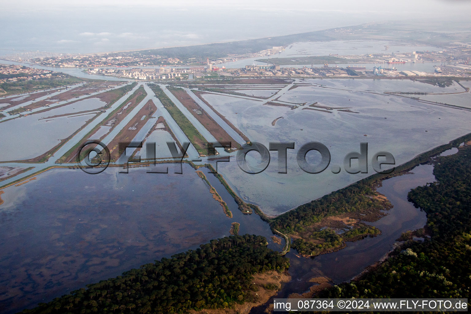 Aerial photograpy of Marina di Ravenna in the state Emilia Romagna, Italy