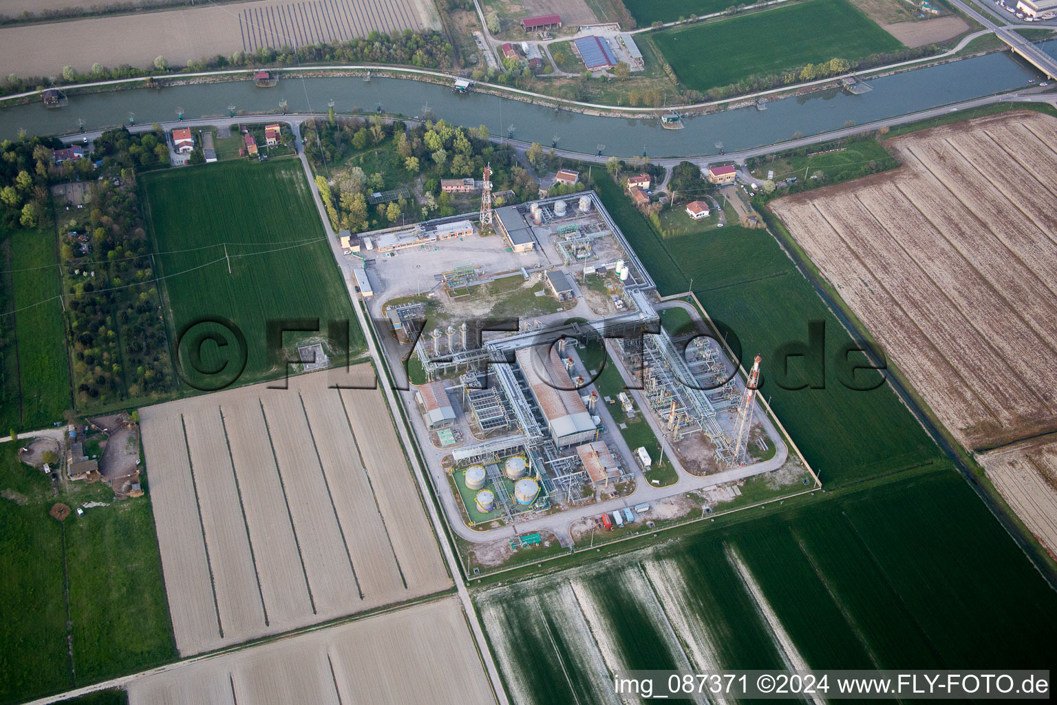 Aerial photograpy of Casalborsetti in the state Emilia Romagna, Italy