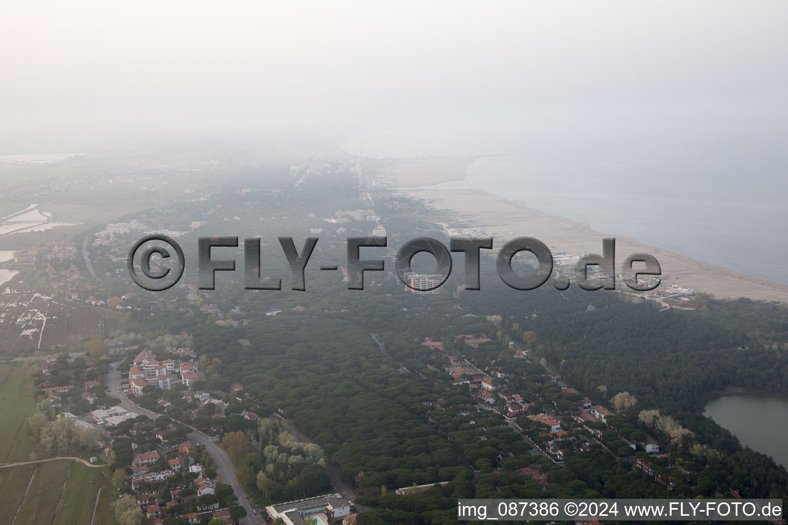 Comacchio, Lido di Spina in Lido di Spina in the state Emilia Romagna, Italy from above