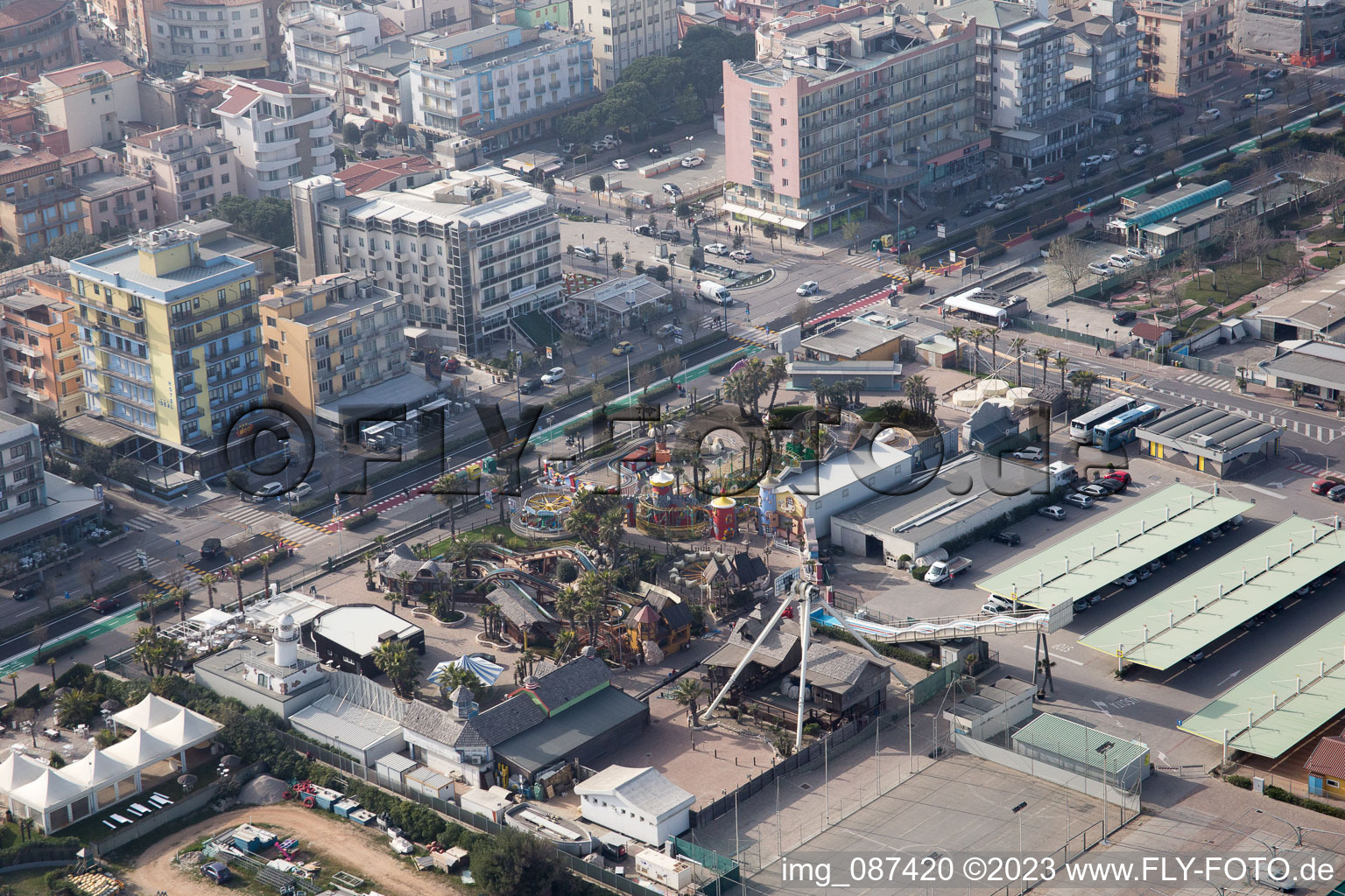 Aerial photograpy of Sottomarina in the state Veneto, Italy