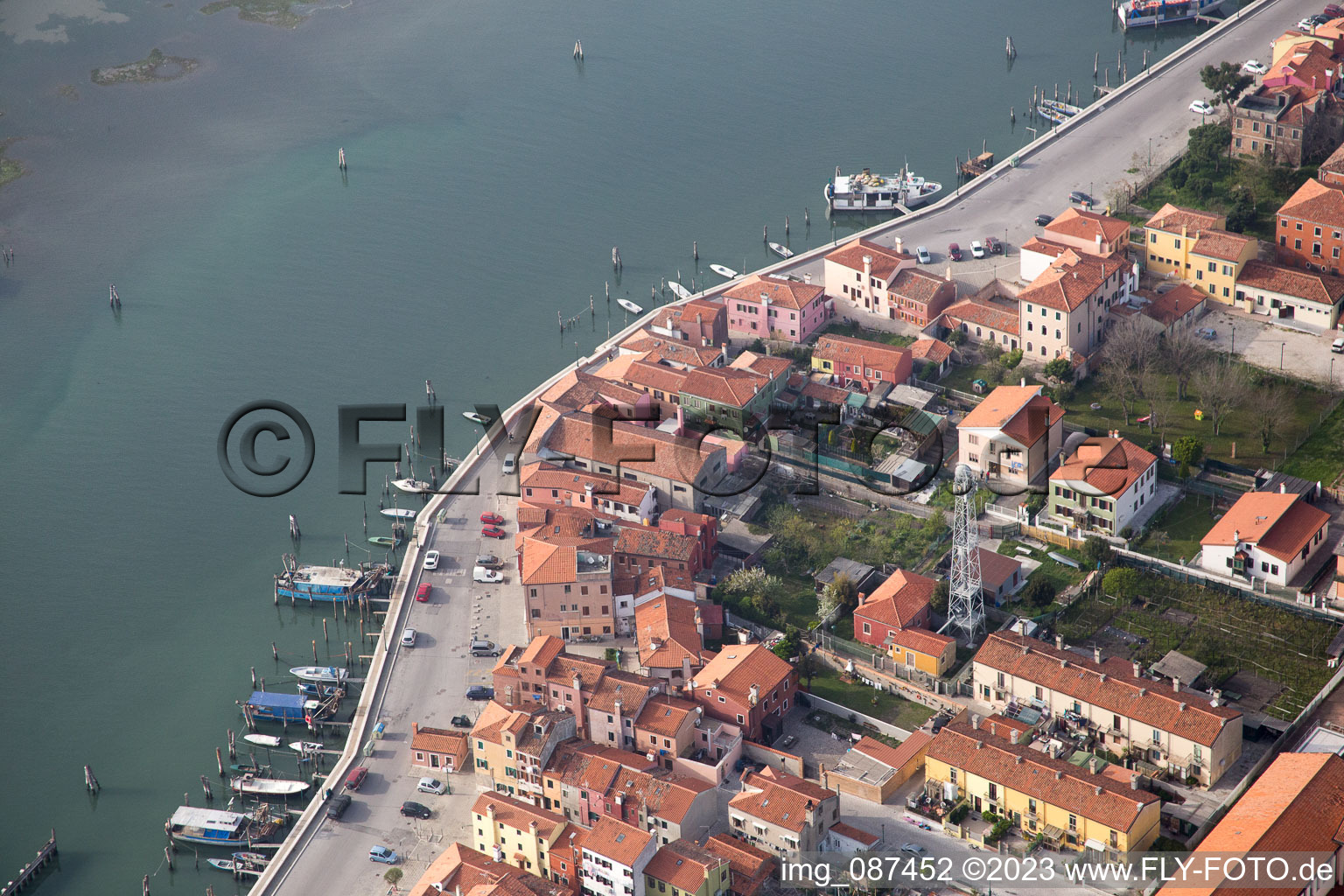 Townscape on the seacoast of Mediterranean Sea in San Vito in Veneto, Italy