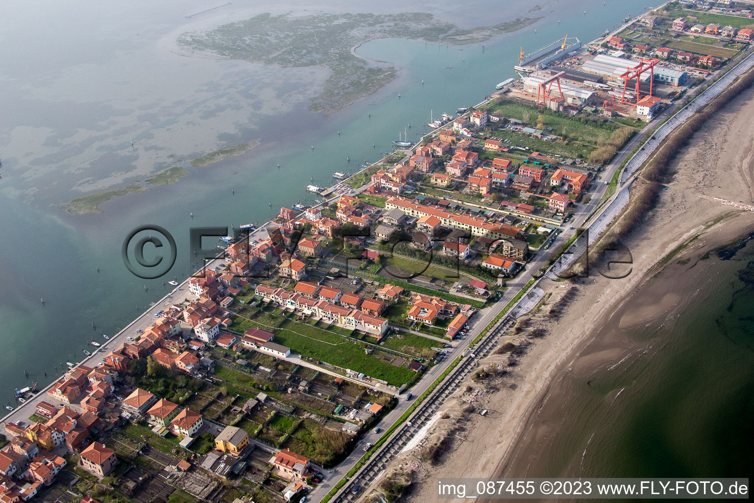 Aerial view of Sant'Antonio in the state Veneto, Italy