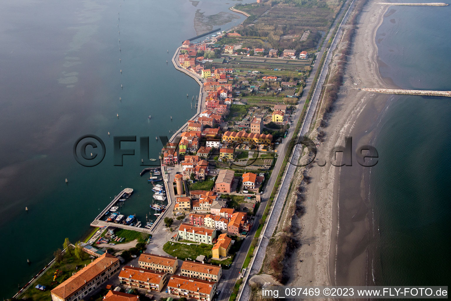 San Pietro in Volta in the state Veneto, Italy from above