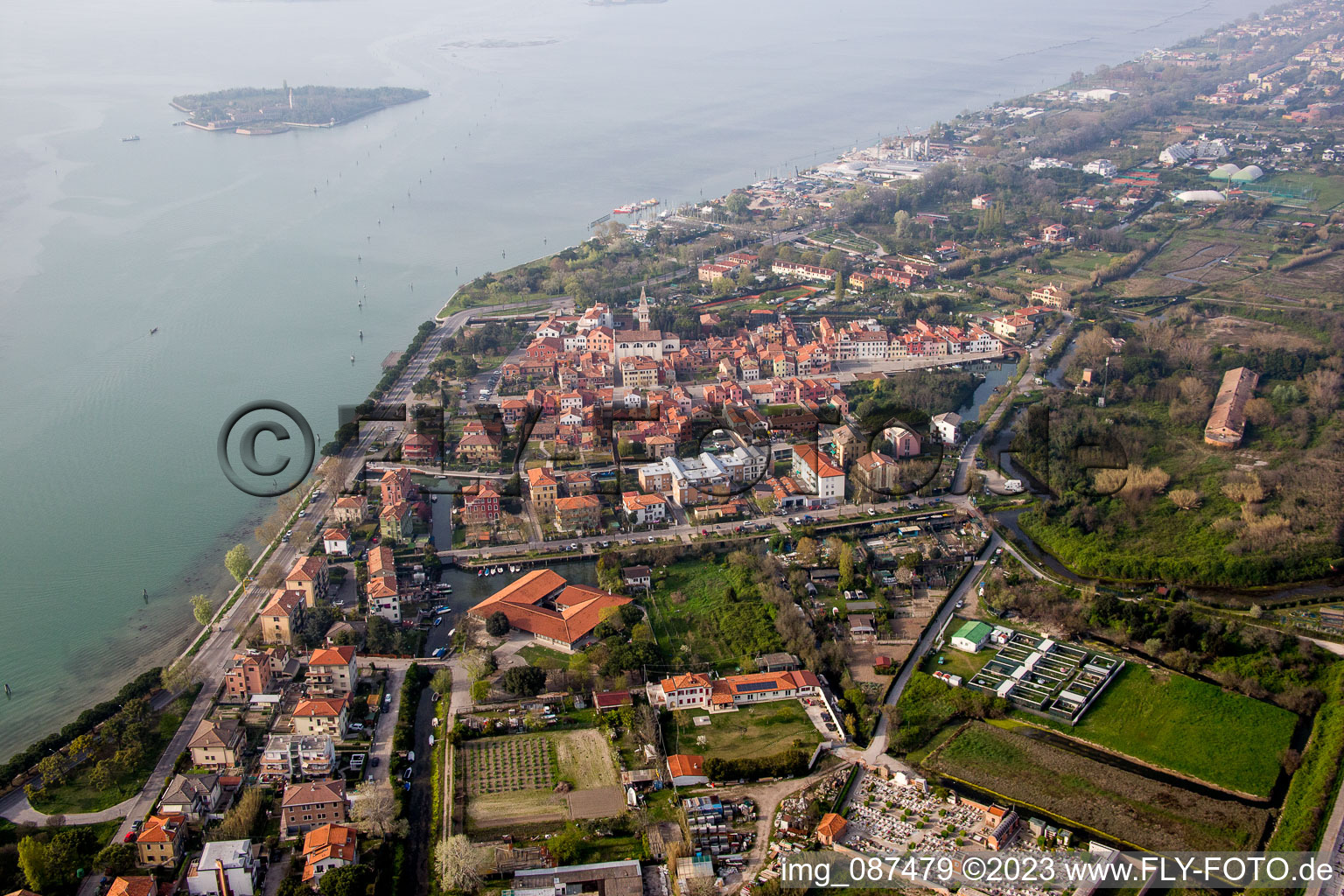 Aerial photograpy of Malamocco in the state Veneto, Italy