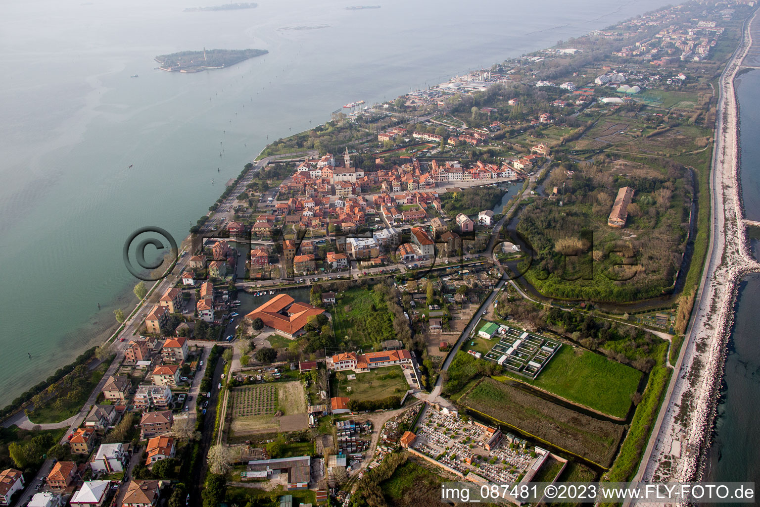 Malamocco in the state Veneto, Italy from above