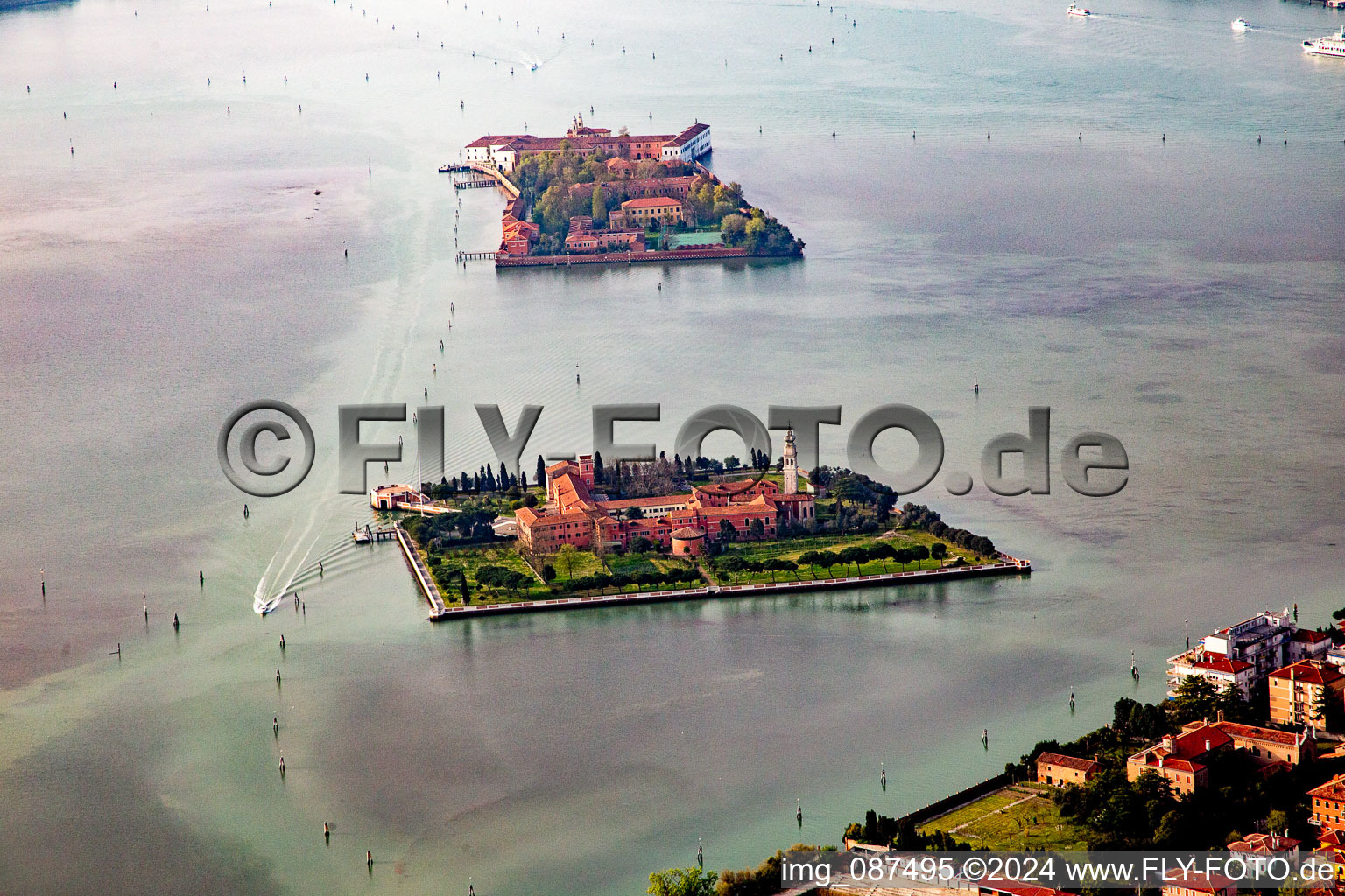 Coastal area of the Isola Di San Lazzaro and San Servolo - Island in Lido in Veneto, Italy