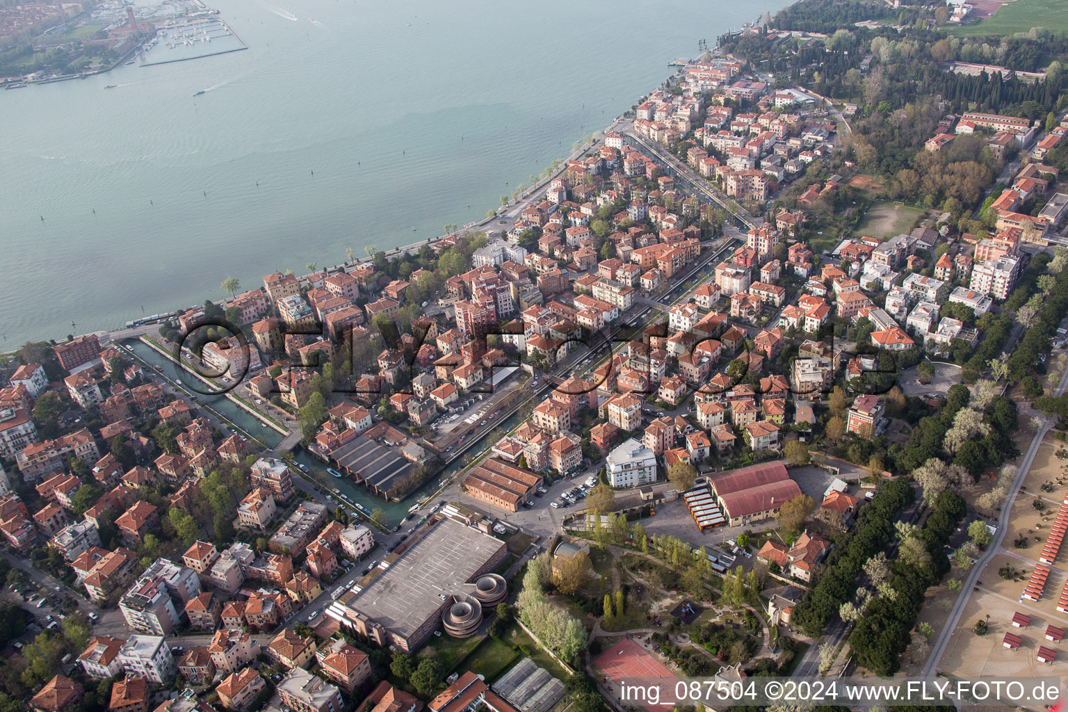 Aerial view of Venezia in the state Veneto, Italy