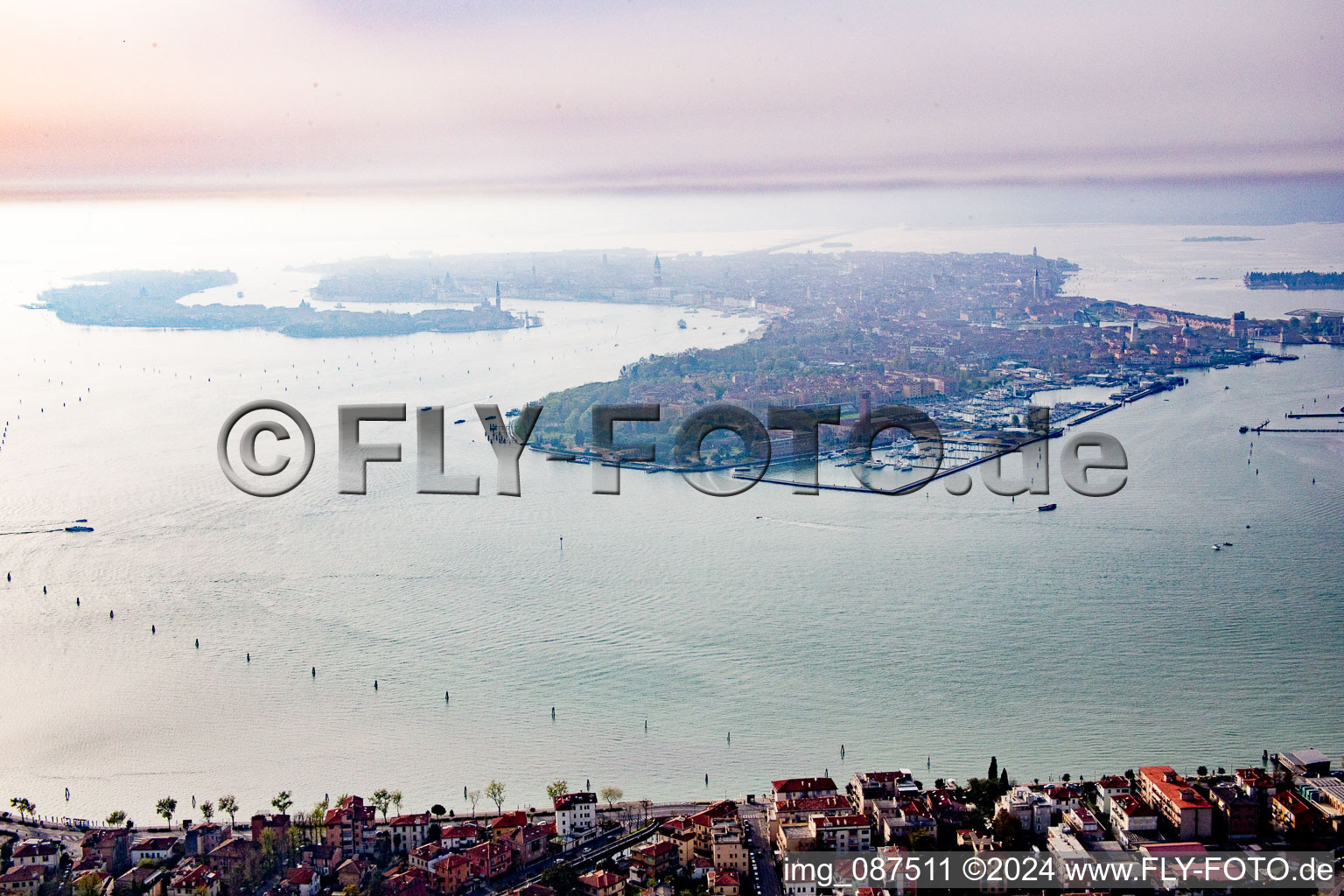 Oblique view of Venezia in the state Veneto, Italy