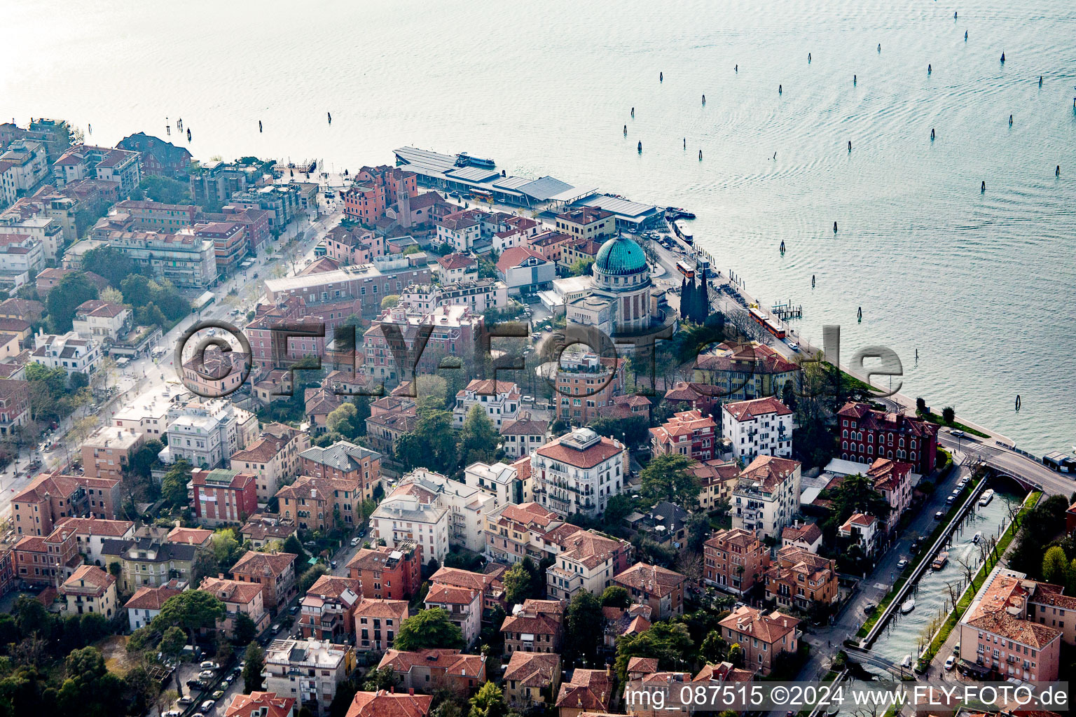 Oblique view of San Nicolò di Lido in the state Veneto, Italy