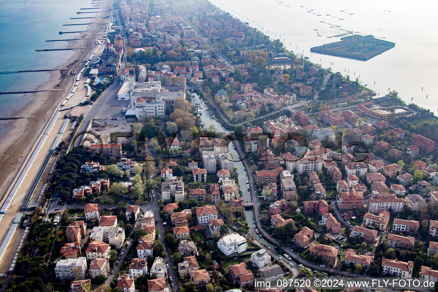 Bird's eye view of Venezia in the state Veneto, Italy