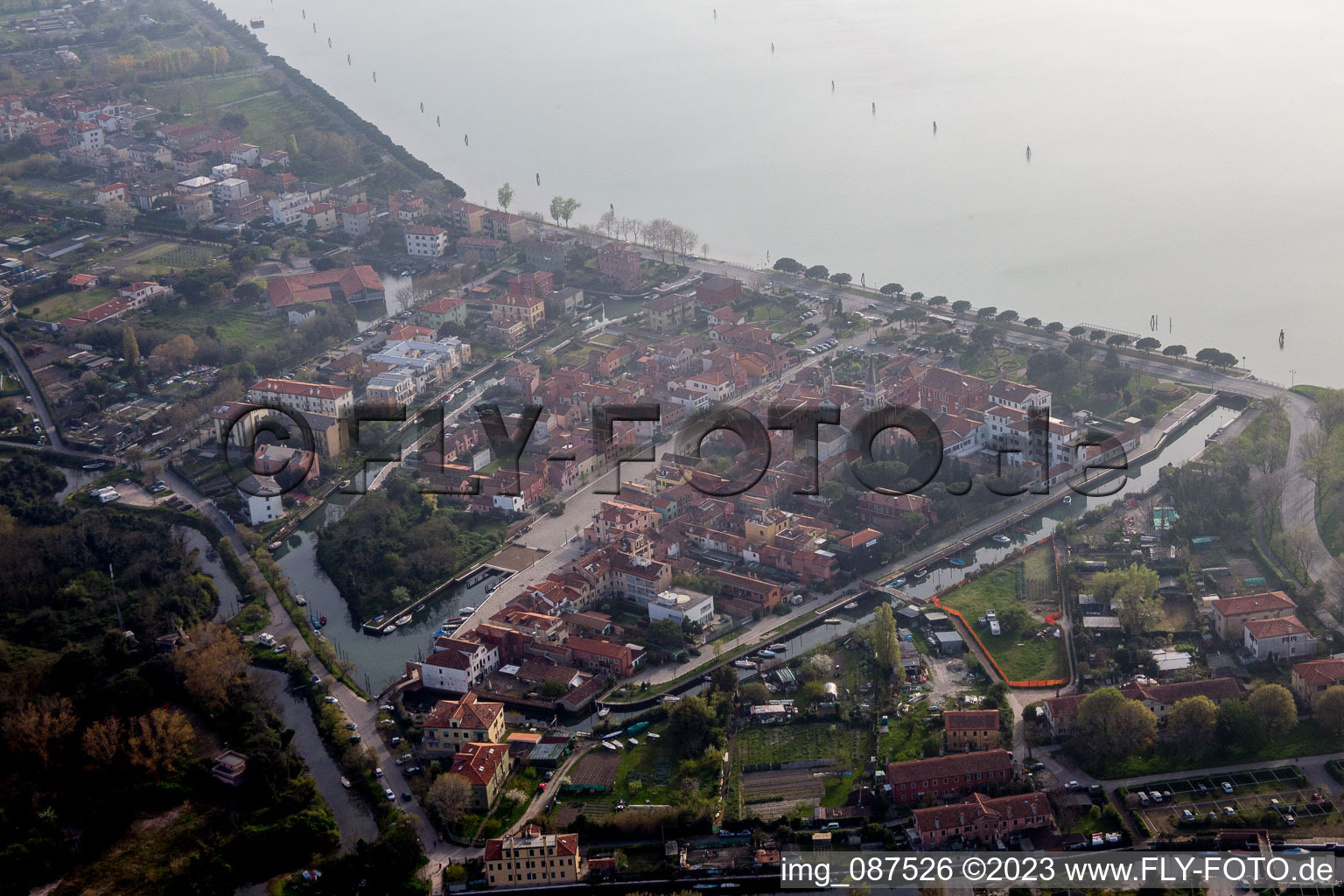 Malamocco in the state Veneto, Italy viewn from the air