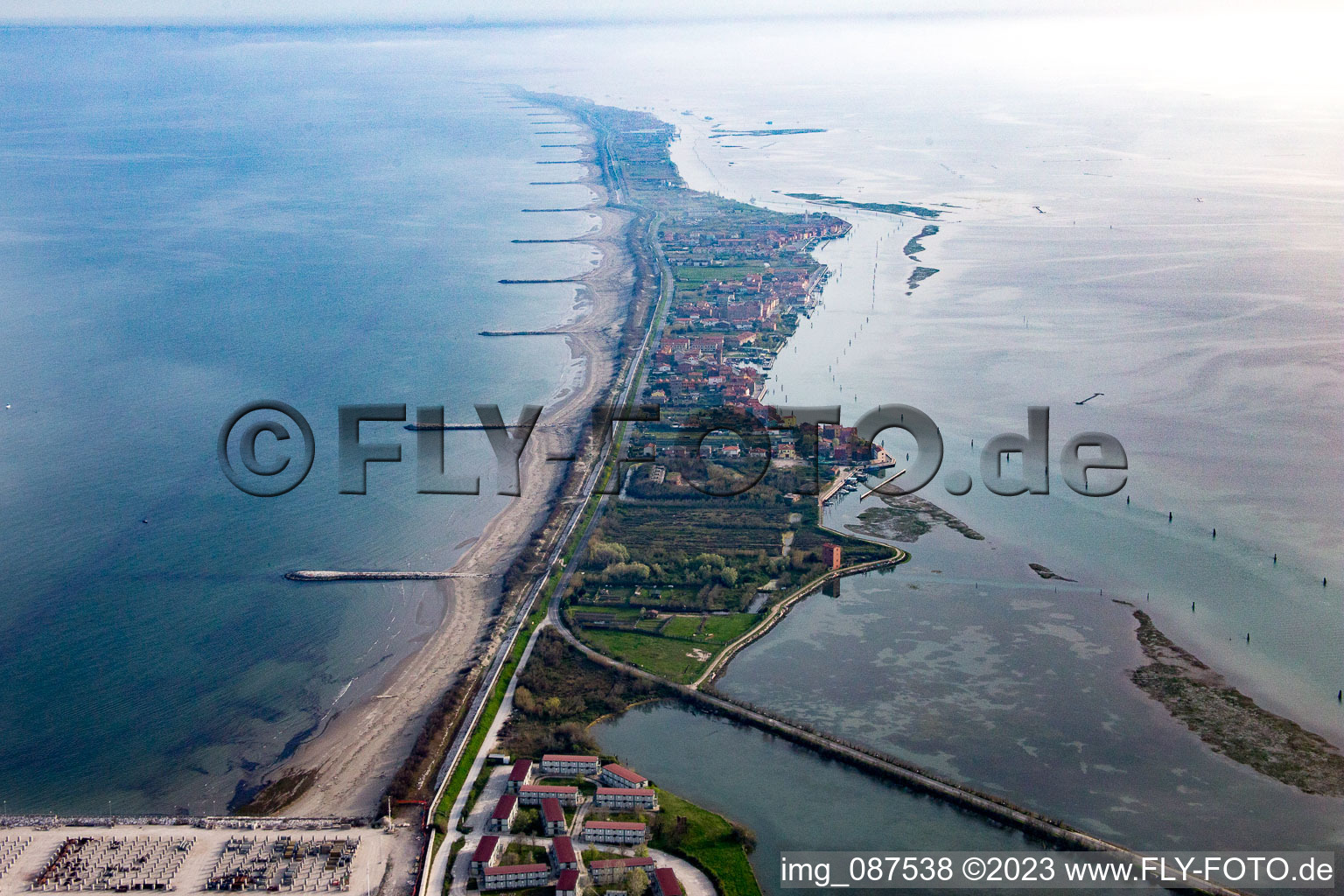 Santa Maria del Mare in the state Veneto, Italy out of the air