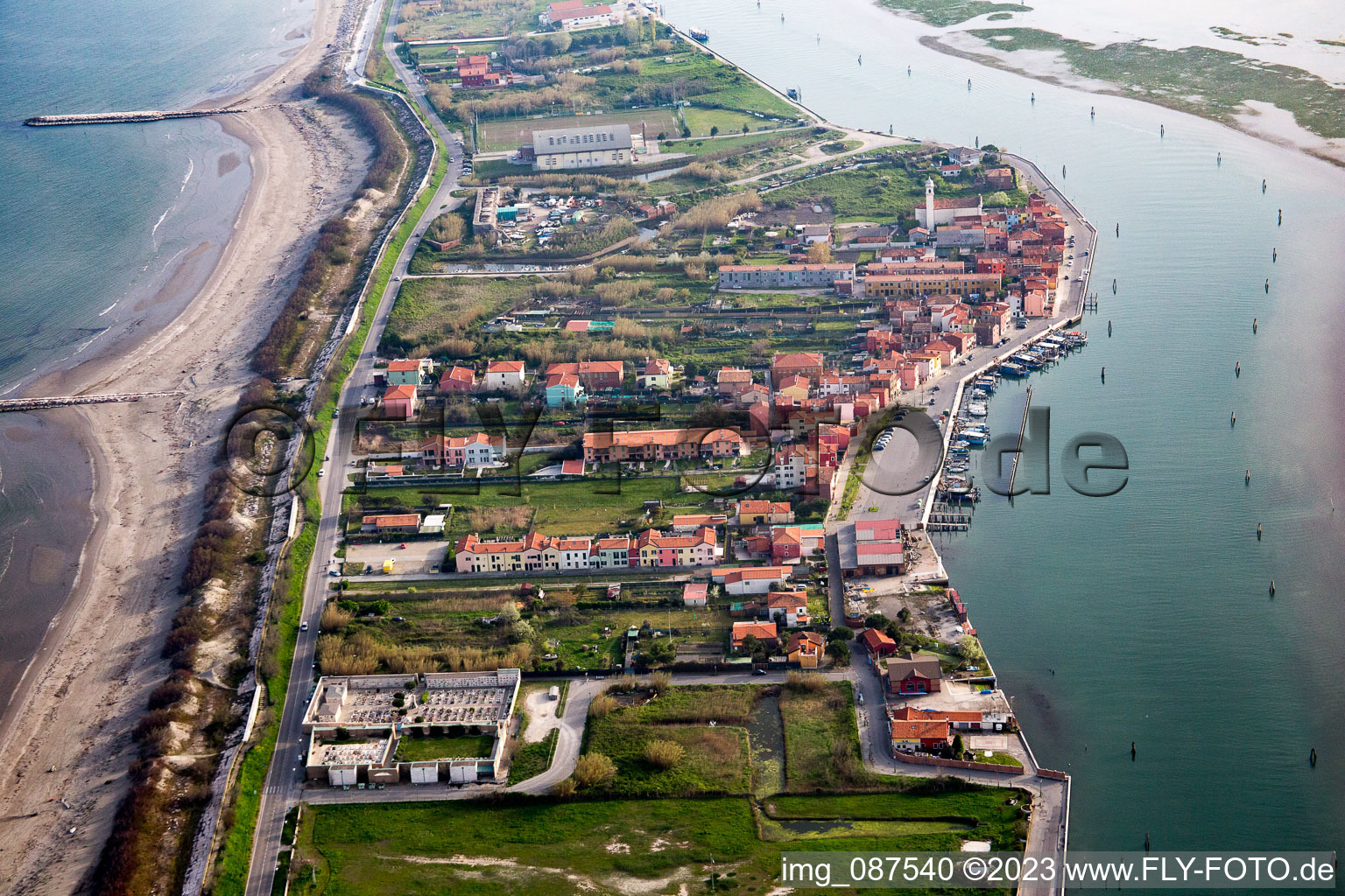 San Pietro in Volta in the state Veneto, Italy seen from above