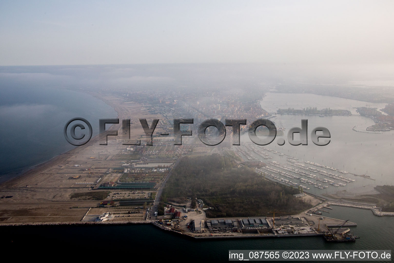 Sottomarina in Faro in the state Veneto, Italy from above