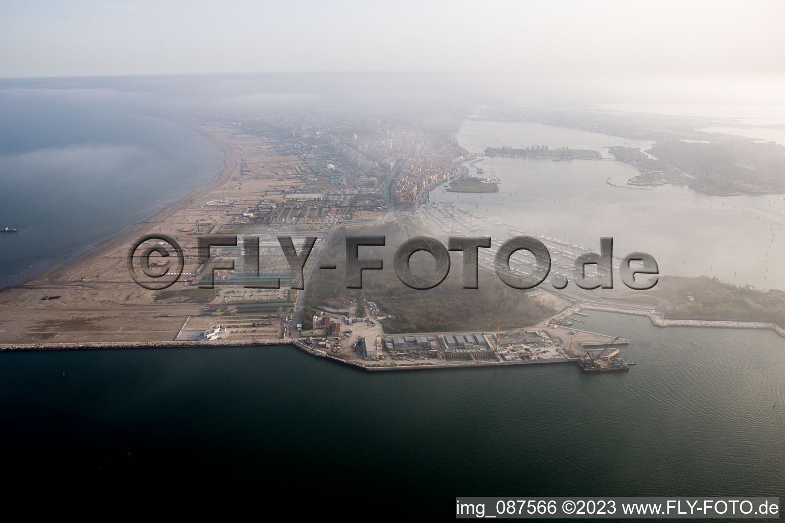 Sottomarina in Faro in the state Veneto, Italy out of the air