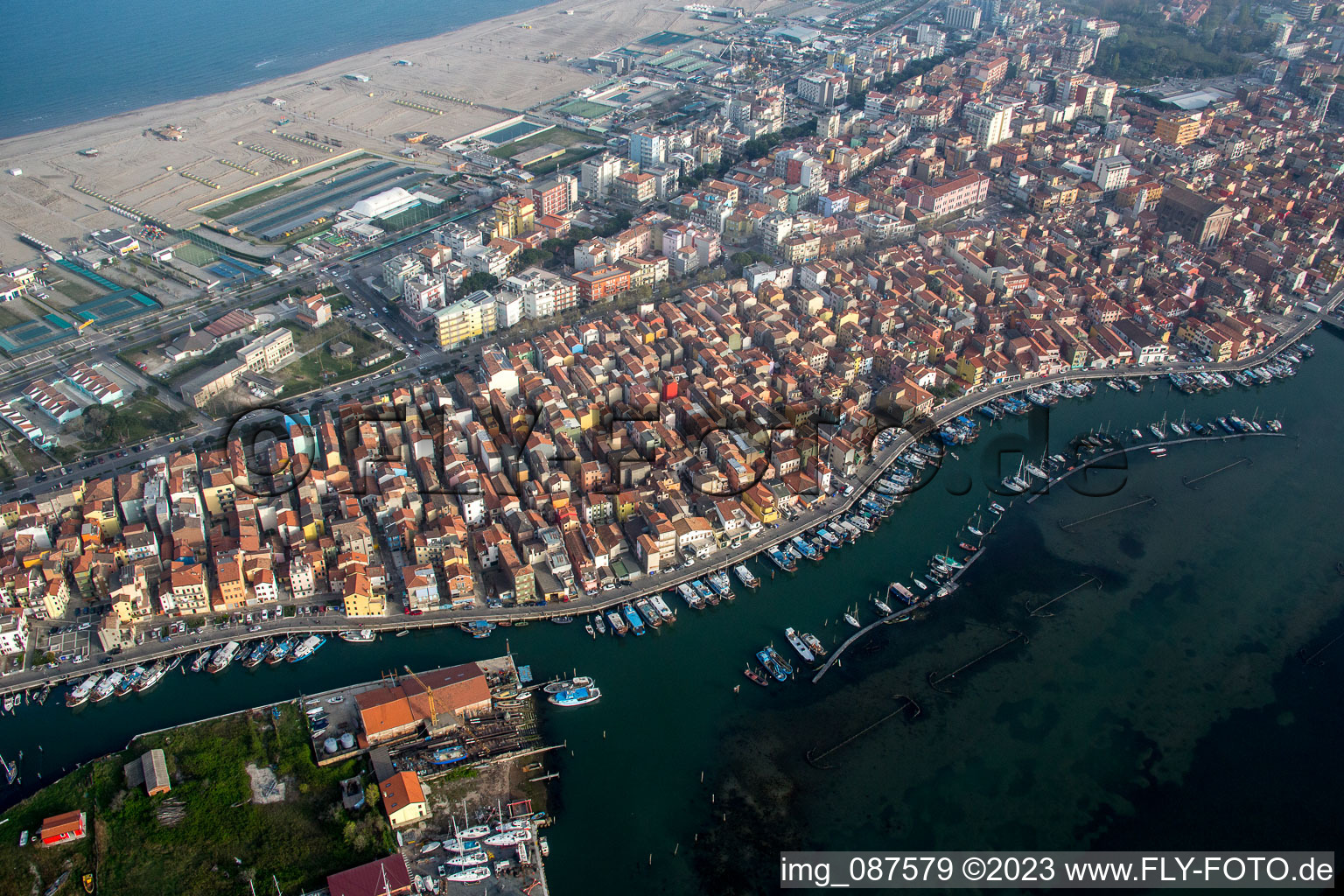 Aerial photograpy of Chioggia in the state Veneto, Italy