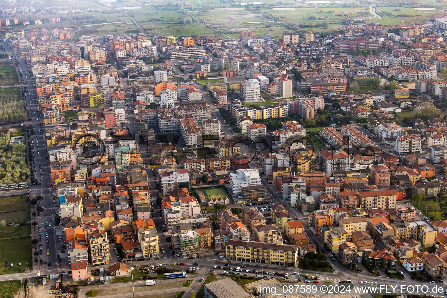 Aerial photograpy of Chioggia in the state Metropolitanstadt Venedig, Italy