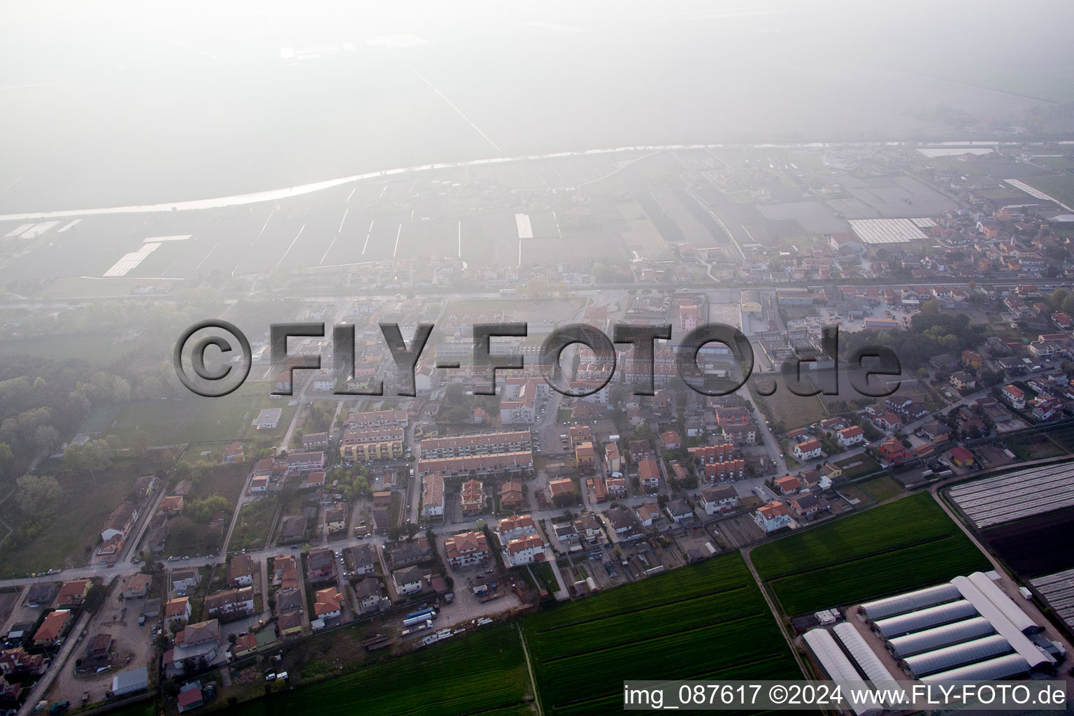 Fossone d'Adige in the state Veneto, Italy out of the air