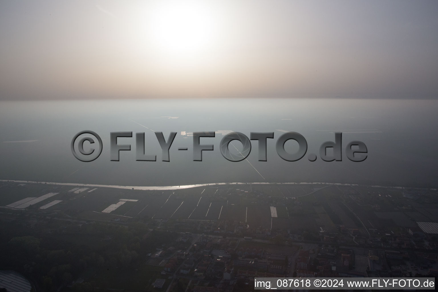 Fossone d'Adige in the state Veneto, Italy seen from above