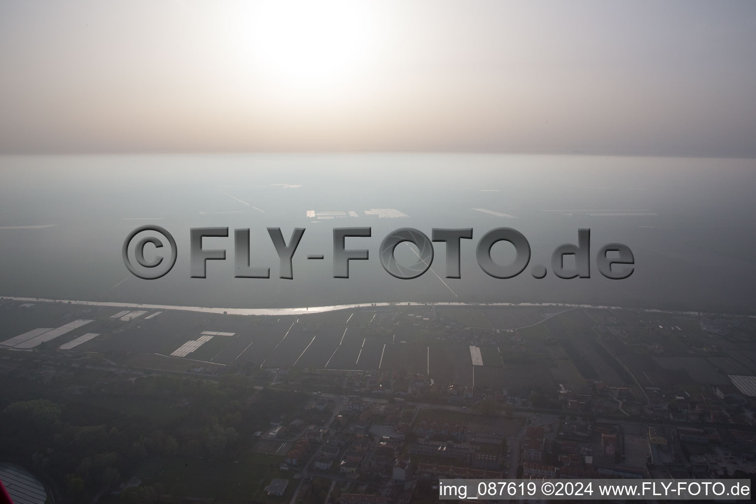 Fossone d'Adige in the state Veneto, Italy from the plane