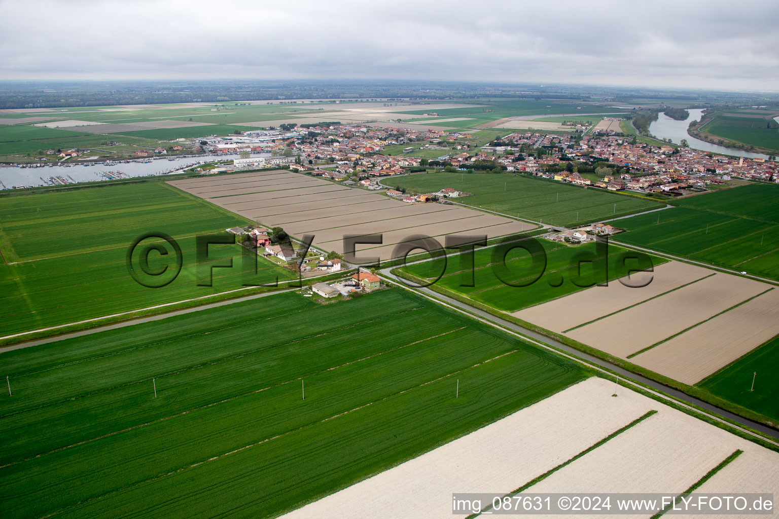 Aerial view of Caserma Finanza in the state Emilia Romagna, Italy