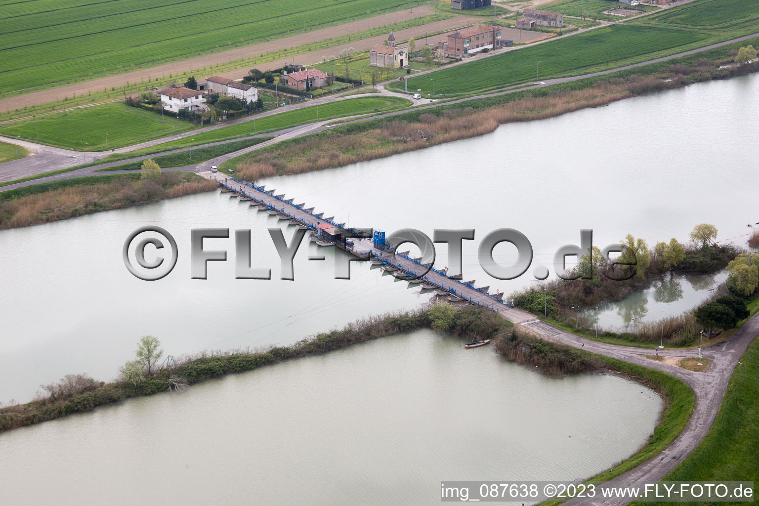 Aerial photograpy of Gorino in the state Veneto, Italy