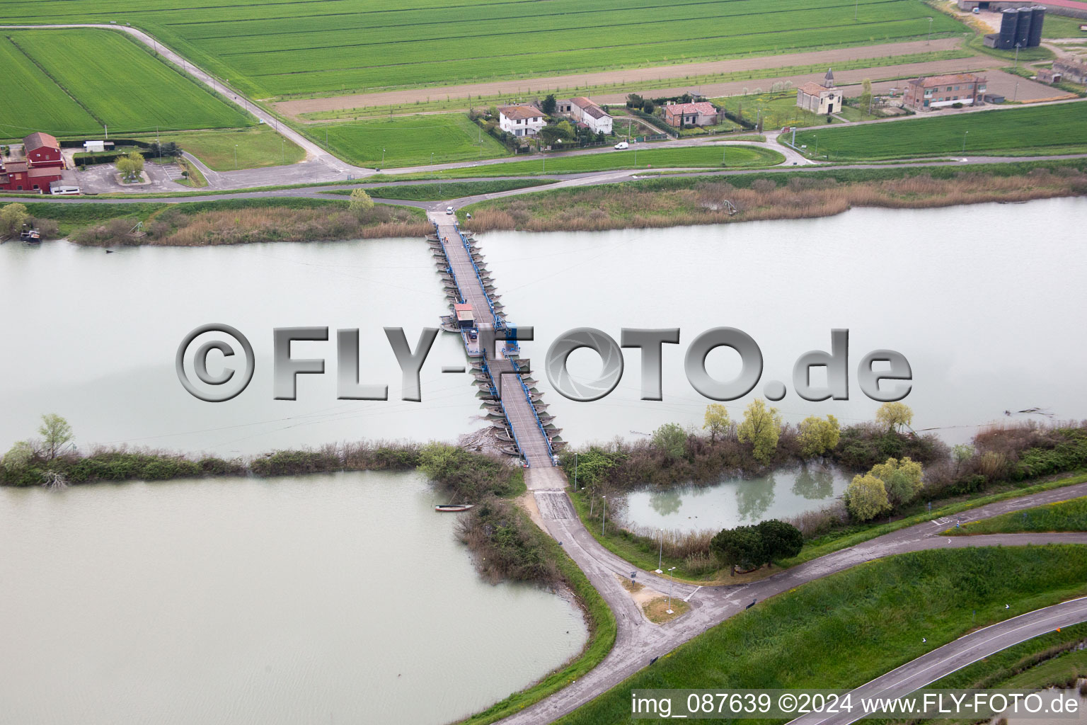 Oblique view of Gorino in the state Veneto, Italy