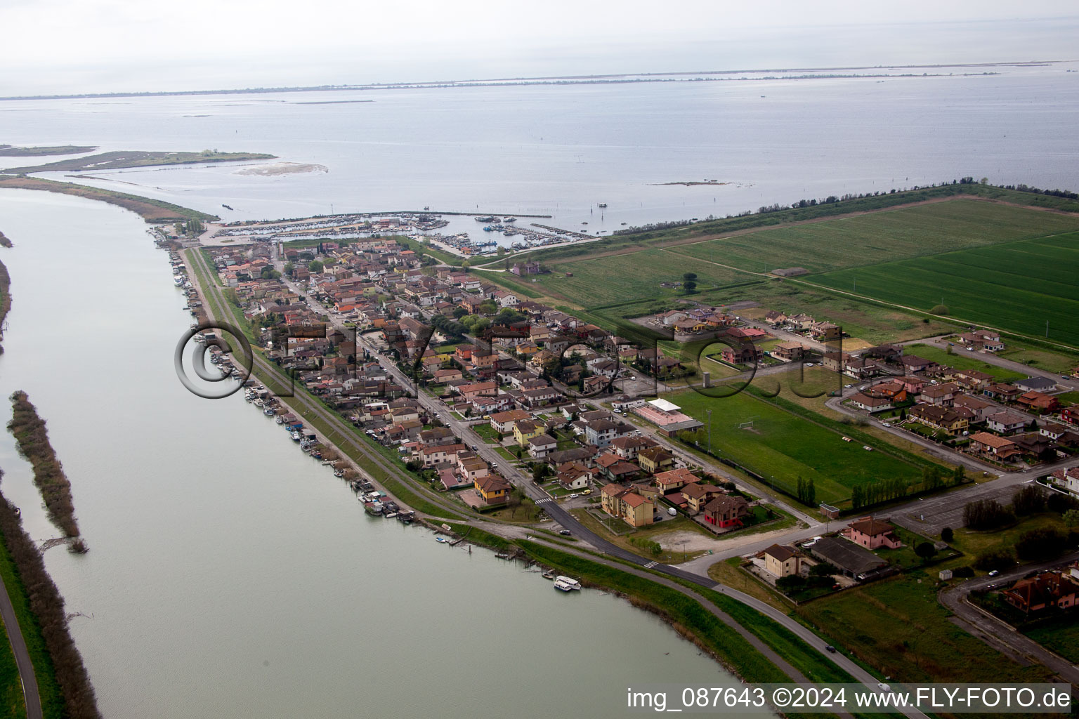 Gorino in the state Veneto, Italy seen from above