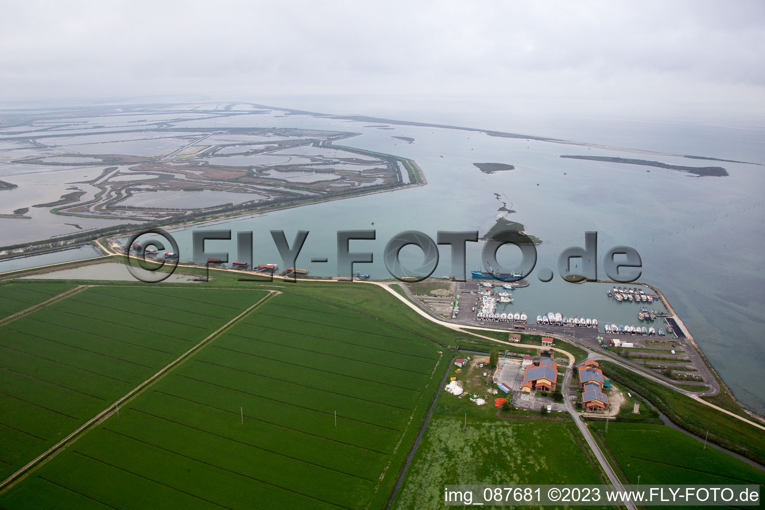 Aerial photograpy of Pila in the state Veneto, Italy