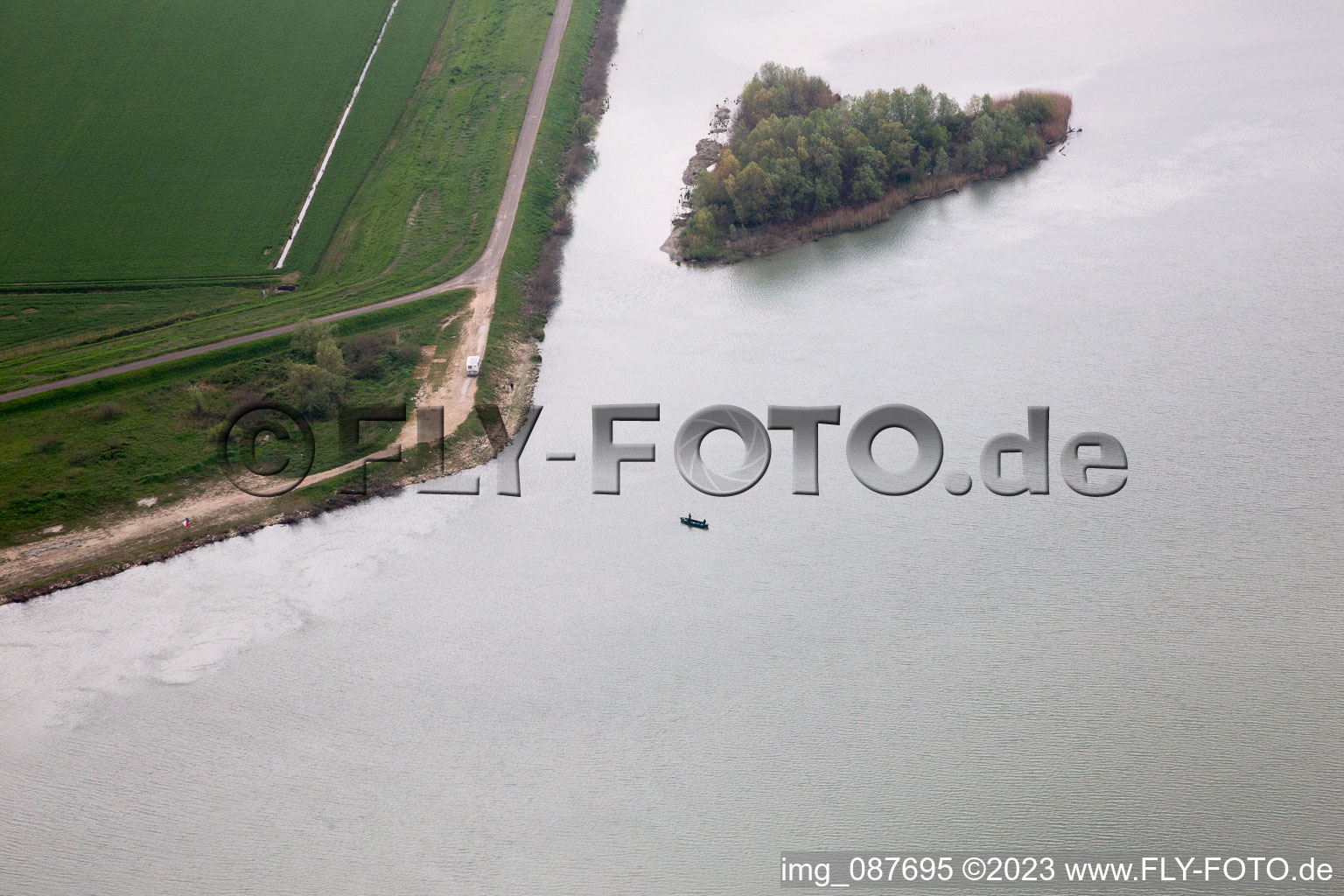 Aerial view of Case Ocaro in the state Veneto, Italy