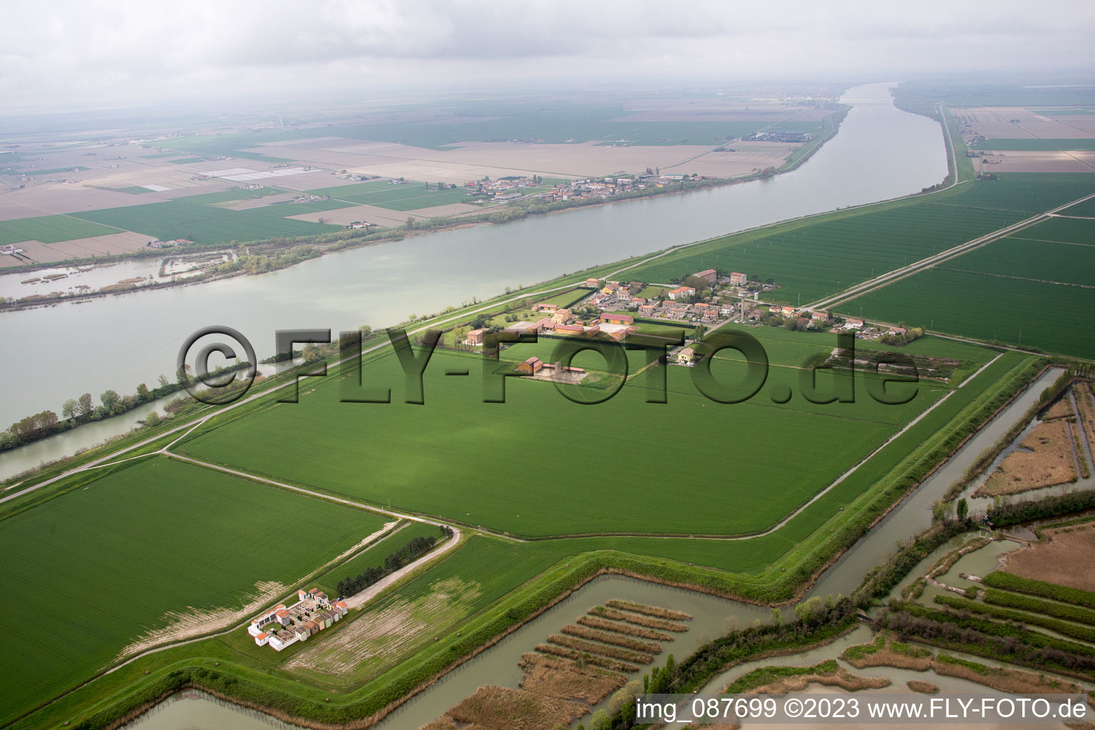 Aerial photograpy of Ca' Zuliani in the state Veneto, Italy