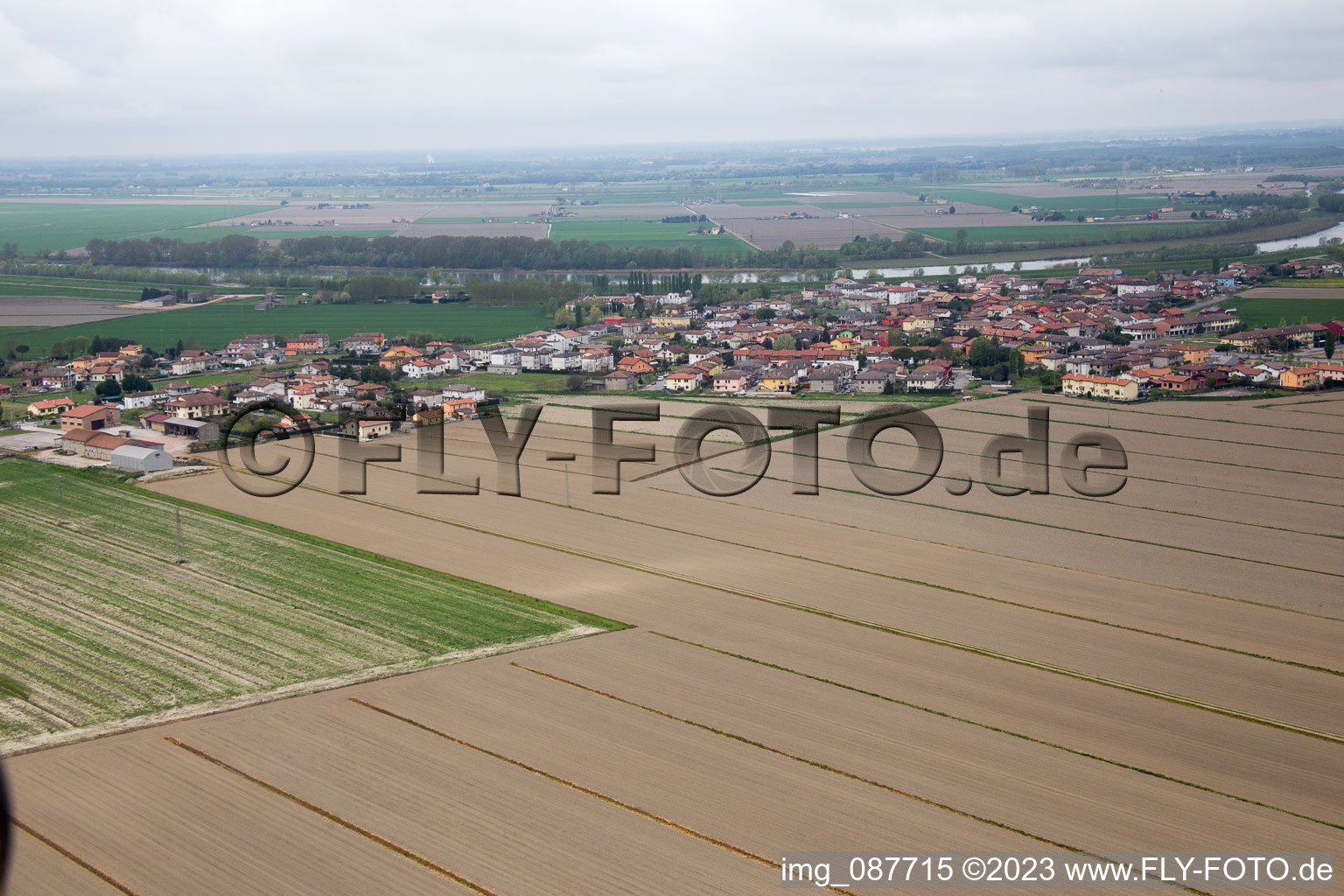 Aerial view of Scovetta in the state Veneto, Italy