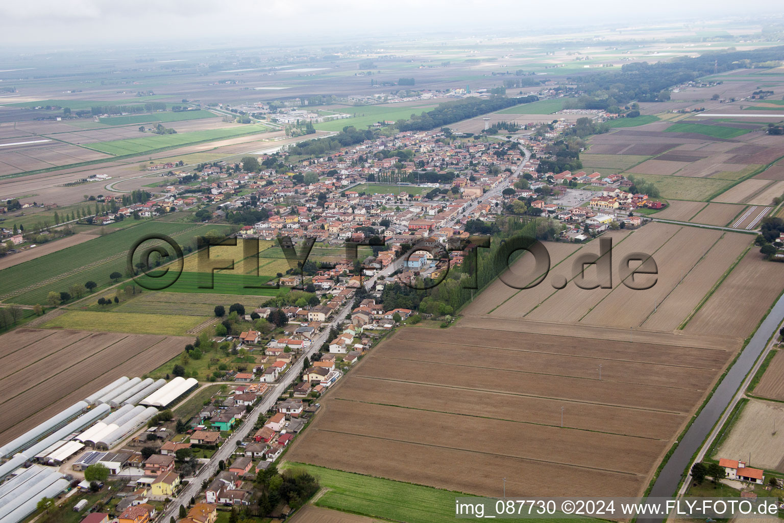 Aerial view of Bosco Mesola in the state Ferrara, Italy